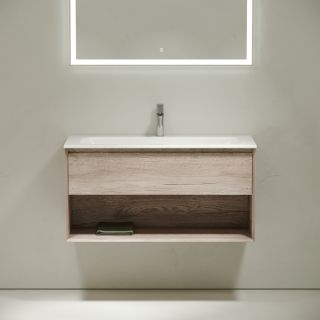 Подвесная тумба под раковину Sancos Marmi 1.0 MR1.0100EG 99см дуб галифакс натуральный